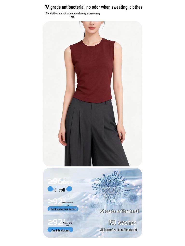 Women's Soft Lyocell Tencel Vest - High Stretch, Cool, Solid Color, Casual Inner Top for Summer