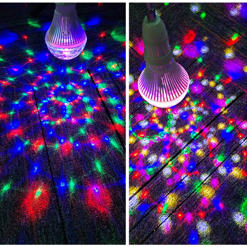 Auto Rotating E27 Crystal Magic Ball DJ Disco Party Light Stage Lighting Effect Bulb Lamp