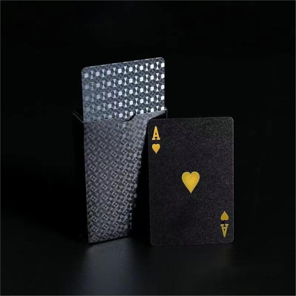 Black Gold Playing Cards Plastic Waterproof Poker Card Multi-Holiday Practical Party Board Game Toy For Family Group Game Night
