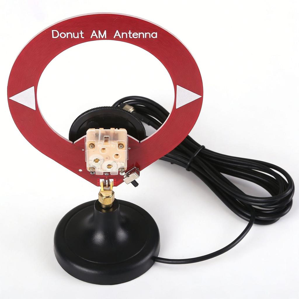 Donut-Shaped Wave Mini Loop Antenna AM/MW 500kHz-2000kHz with SMA Base 3m Cable IP65 Protection