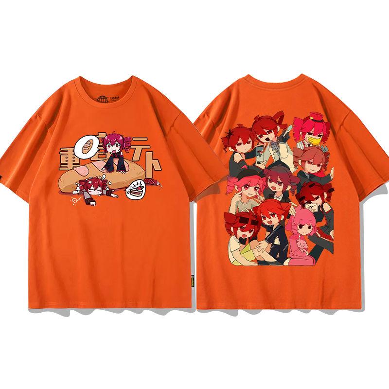 2026 New Anime Kasane Teto Cosplay Printed Short Sleeves TShirt Casual Tee Fashion Shirts Versatile in Summer Birthday Gifts