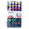 Xuan Qing 12/36 Color Pan Pastels: Beginner Transparent Solid Watercolor Paint Set with 28 Colors and Brush