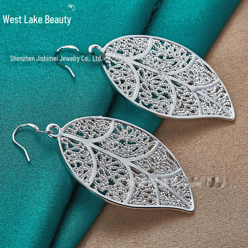 

Длинные серебряные серьги-листья West Lake для женщин