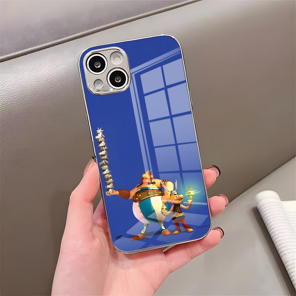 Pouzdro na telefon Asterix a Obelix Pro iPhone 17 Pro Max 15 Pro 16 14 Plus 12 13 Mini 11 Pro Nárazuvzdorný Pokovený Skleněný Kryt