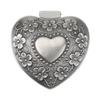 Vintage Jewelry Box Metal Heart Shape Carved Flower Antique Necklace Earring Storage Organizer