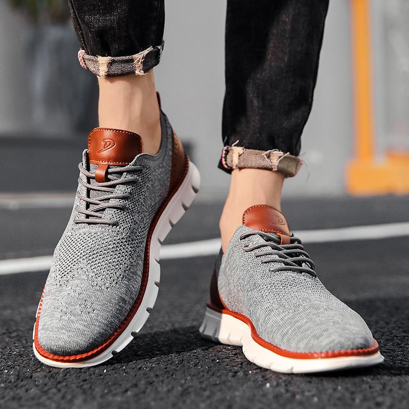 2025 Large Size Fly-woven Casual Shoes Men's Brock Carved Loafers Fashion Lightweight Men's Trendy Shoes