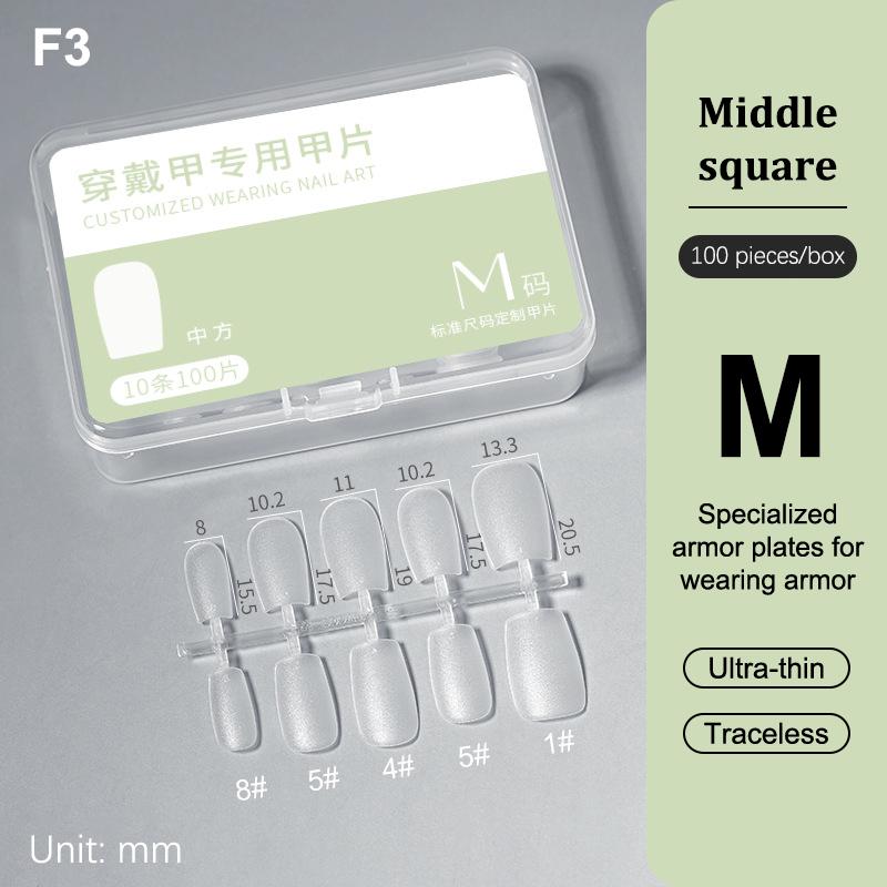 100Pcs/box Single Size Full Cover Nail Tips Clear Press On The Tip Nail Matte False Nail Tips Nail Extension Art Salon