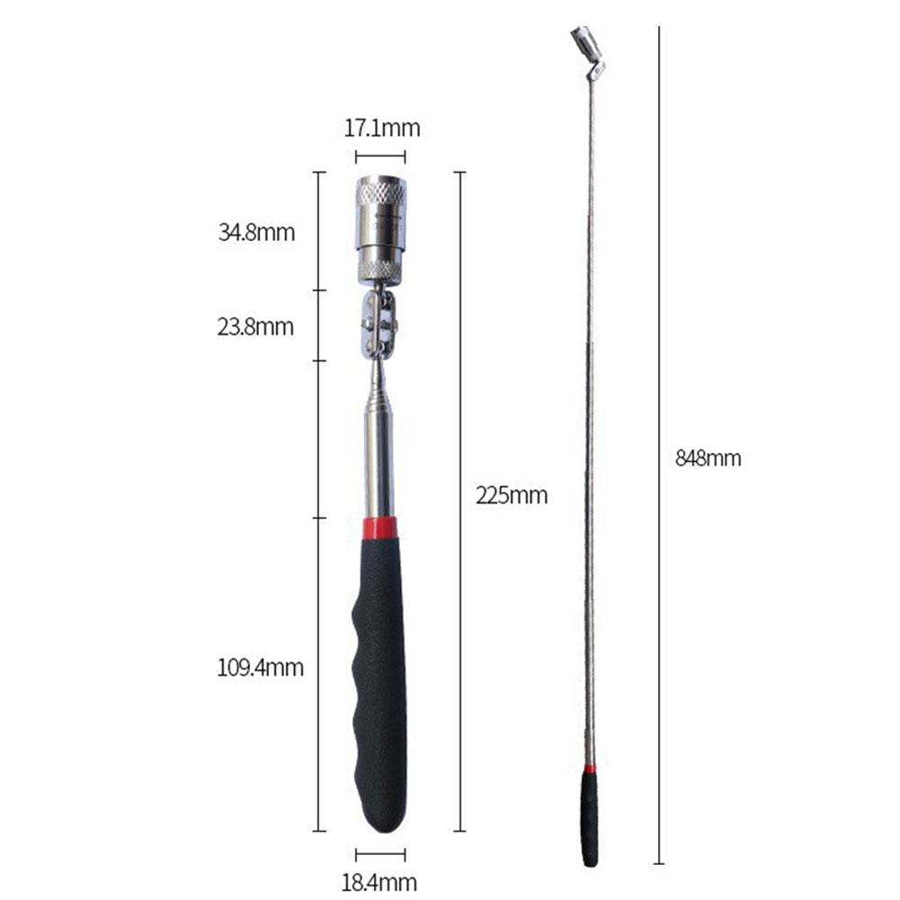 LED Telescopic Pickup Magnetic Iron Rod Strong Magnetic Metal Screw Suction Rod For Household Automotive Repair Inspection Tool