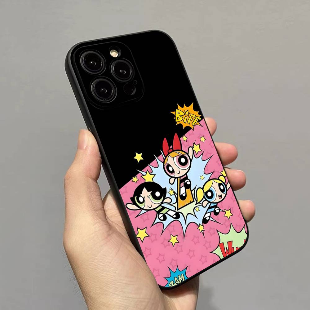 P-Powerpuff-GirlS Soft Back Phone Cover Case For IPhone 17 16 Pro Max 15 12 11 16e 13 Mini 14 15 Plus