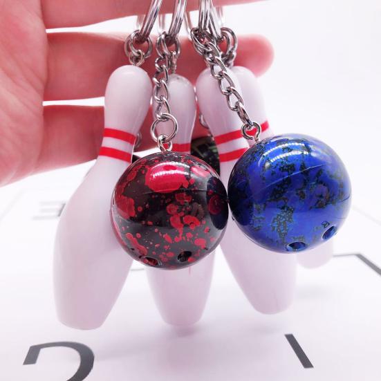Car Key Chain Bowling Mini Ball Shape Smooth Surface Key Ring Easy Installation Sports Keyring Pendant Man Women Gift