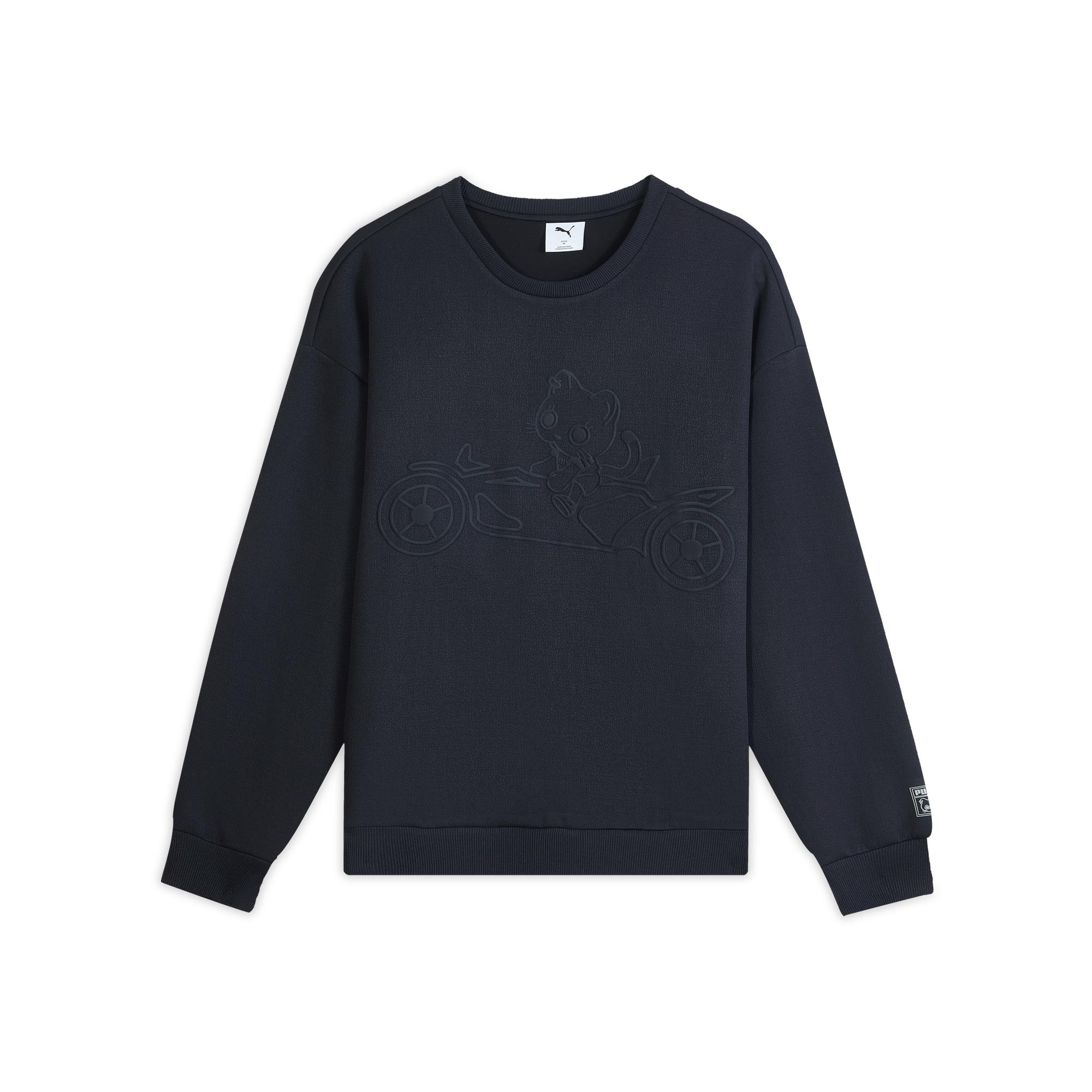 

Puma Neko-San FW25 Логотип бренда Мультяшное аниме Свитшот унисекс с круглым вырезом, свободного кроя, с длинным рукавом 635051-16 XL