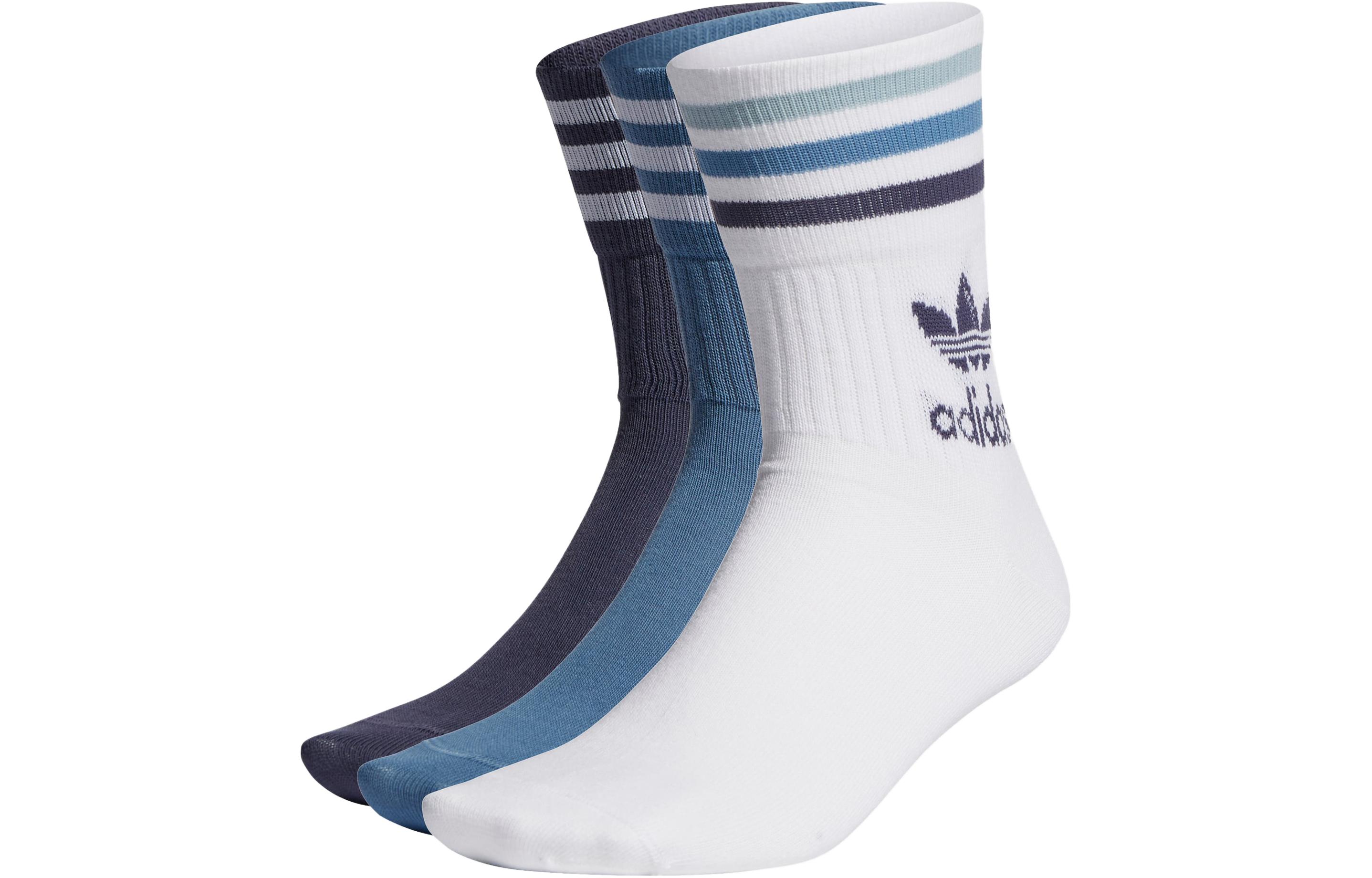 Adidas Originals MID CUT CREW SOCKS 3 PAIRS Crew Socks Unisex 3 Pack HC9552 S