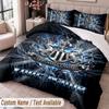 Newcastle United FC Printed Bedding Set Custom Name Text 1 Duvet Cover 2 Pillowcases For Bedroom