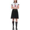 Ganni Fw24 Bear Pattern Round Neck Pullover Short Sleeve T-Shirt Women T-Shirt Bright-White T4061-151