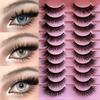 10 Pairs Of Fluffy False Eyelashes Set, Creating Natural Curled Eyelashes, Girl Group's Thick And Full False Eyelashes
