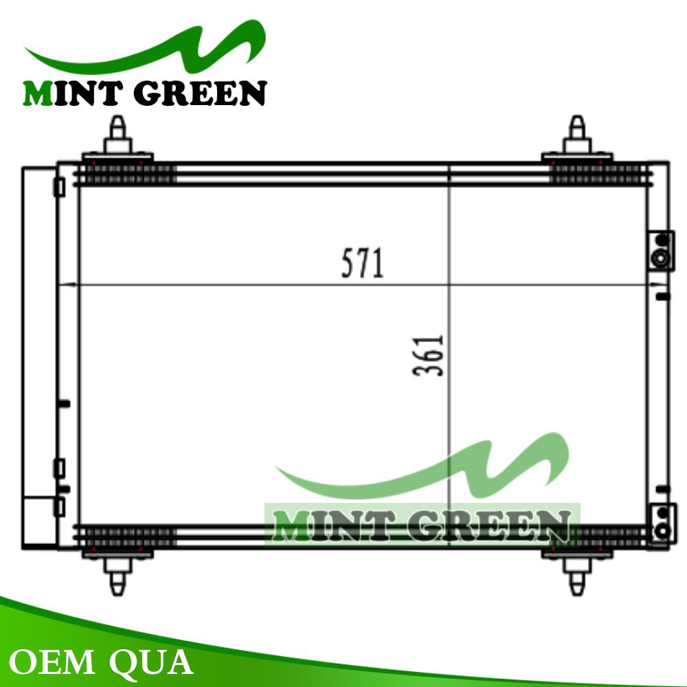 Конденсатор кондиционера для Peugeot 307SW 307 CC 308 CC 3008 5008 6455GL 9650545480 6455CX 6455EV 96825319 6455HJ 9650631480 SIZE