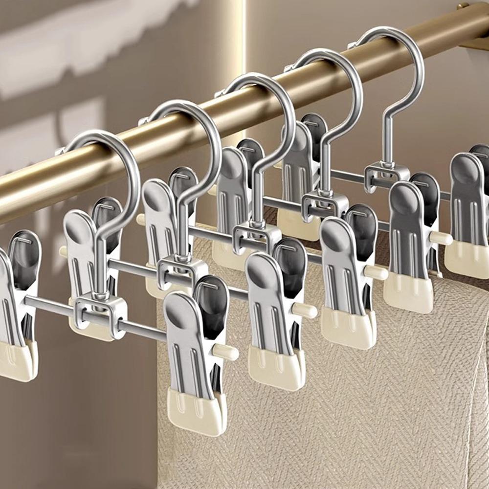 30pcs Double Clip Clothes Drying Hanger 360° Rotatable Storage Clips Pants Hanger  Laundry Hanger
