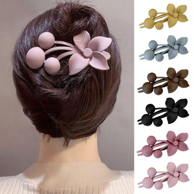 Artiglio per capelli con texture smerigliata Decorazione floreale Clip per capelli spessa e sottile Finitura opaca antiscivolo Accessori per capelli con artiglio per capelli sulla testa posteriore grande