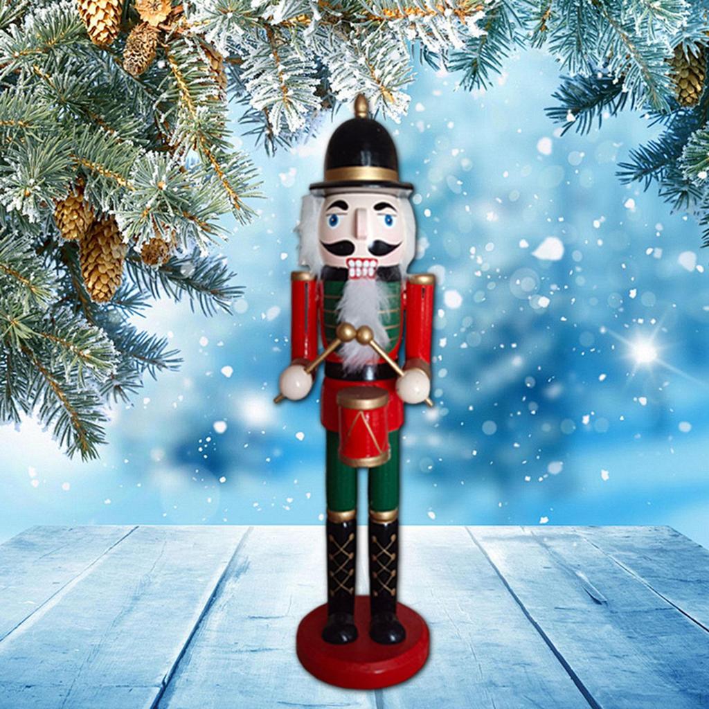 Wooden Nutcracker Decor Ornament Christmas Decor, Tabletop Decoration 14 Inch for Shelves