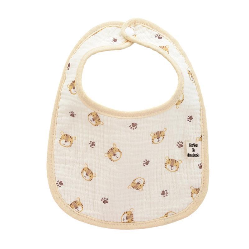 6-Layer U-Shaped Cartoon Cotton Gauze Baby Bibs