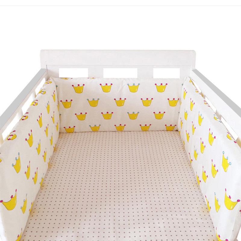 Cotton Baby Anti-Collision Crib Bumper Pad - Removable & Washable, Anti-Pinch Design for Newborns