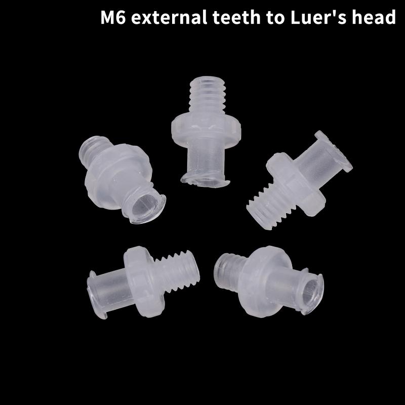 Luer závit 1/4-28Unf M6 M5 Adaptér PP Plastový Vzduchový Ventil Trubice Dávkování Lepidla Subbalení Stříkačka Tělo Spojka