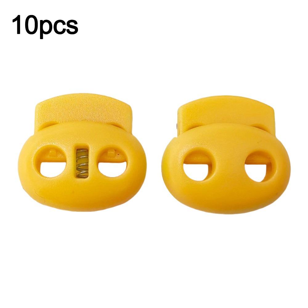 10Pcs Two Hole Cord Lock Spring Mechanism Clip Plastic Stopper Adjustable Shoelace Accessorie For Sportswear/Shoes/Elastic Band