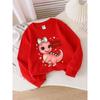 Girls' Crewneck Sweatshirt - Pink Dinosaur with Bow And Hearts Machine Washable, Spring And Autumn, Sportswear And Casual Wear