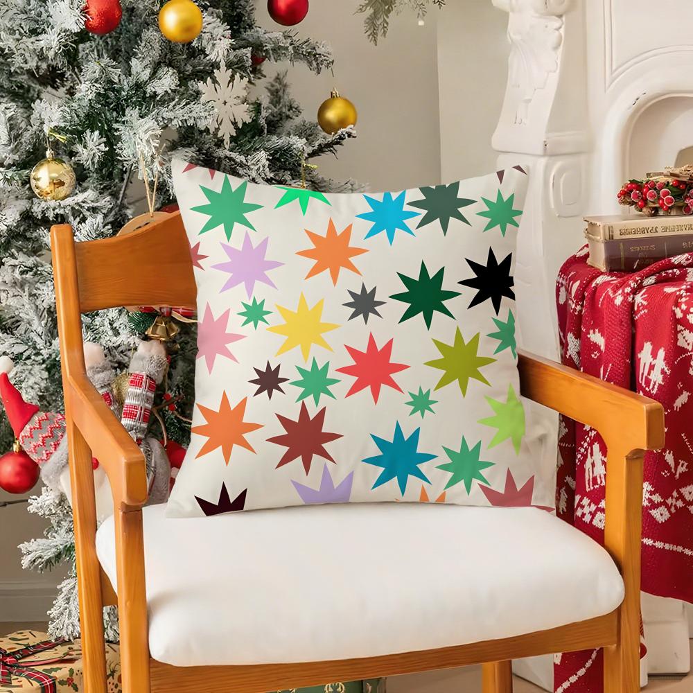 Stars Pattern Pillow Case Silky Elegant Comfort Sofa Bed Invisible Zipper