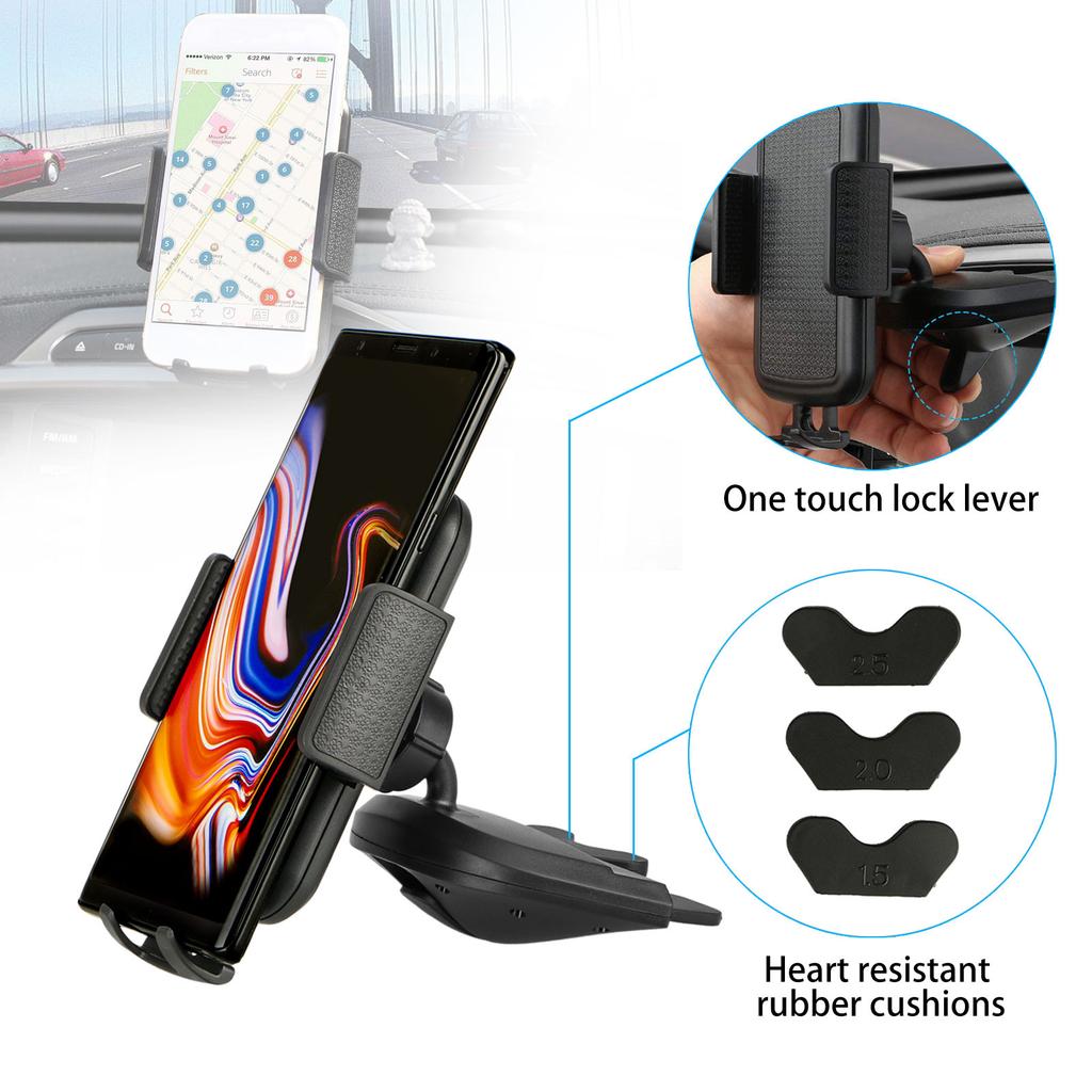 Car Phone Holder Mount Universal Car Phone Holder CD Slot Mount Thick Cases Friendly CD Player Car Cell Phone Holder