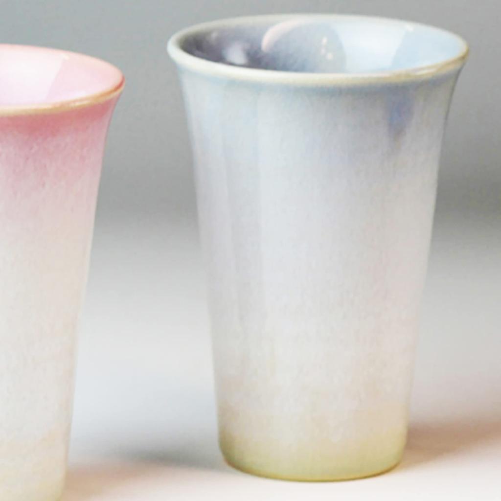 Japanese Tosai Tsubakihide Kiln Buds Free Cup Pair