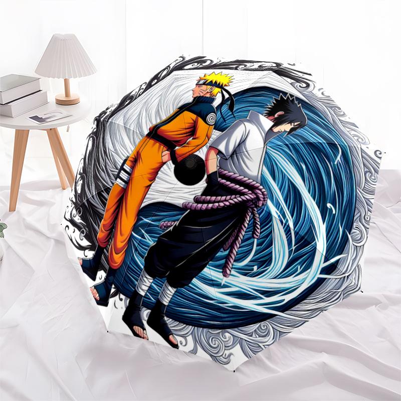 

1pc Naruto vs Sasuke: Automatic Opening Folding Umbrella, 8-Rib Outdoor Umbrella, Festival Gift for Fans, Travelers & Daily Use.F092