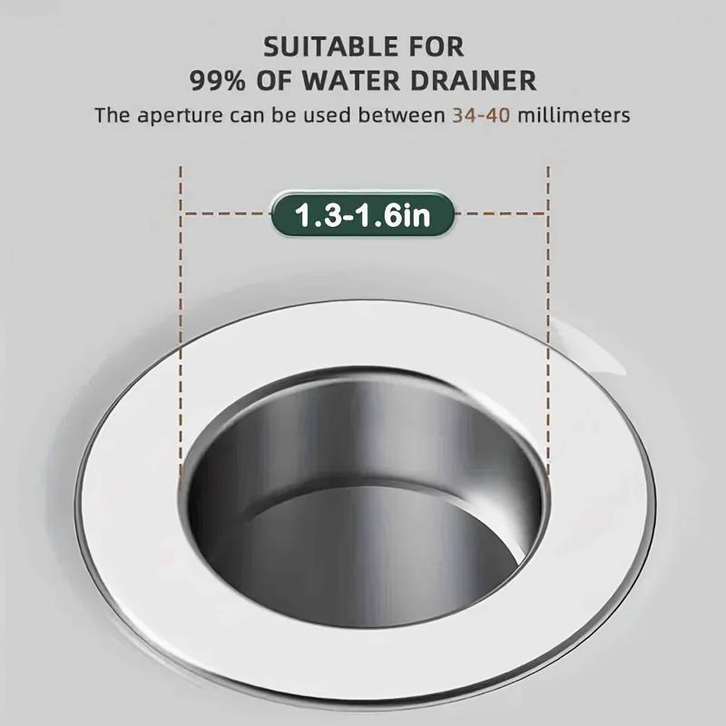 2pc Drain Hair Catcher Bathroom Sink Bathroom Sink Stopper Drain Strainer with Removable Stainless Steel Filter Basket Hair Catcher