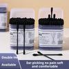 200pcs Black Cotton Swabs Earpick Disposable Double-ended Cotton Swabs Spiral Ear Cleaner Black Double Heads