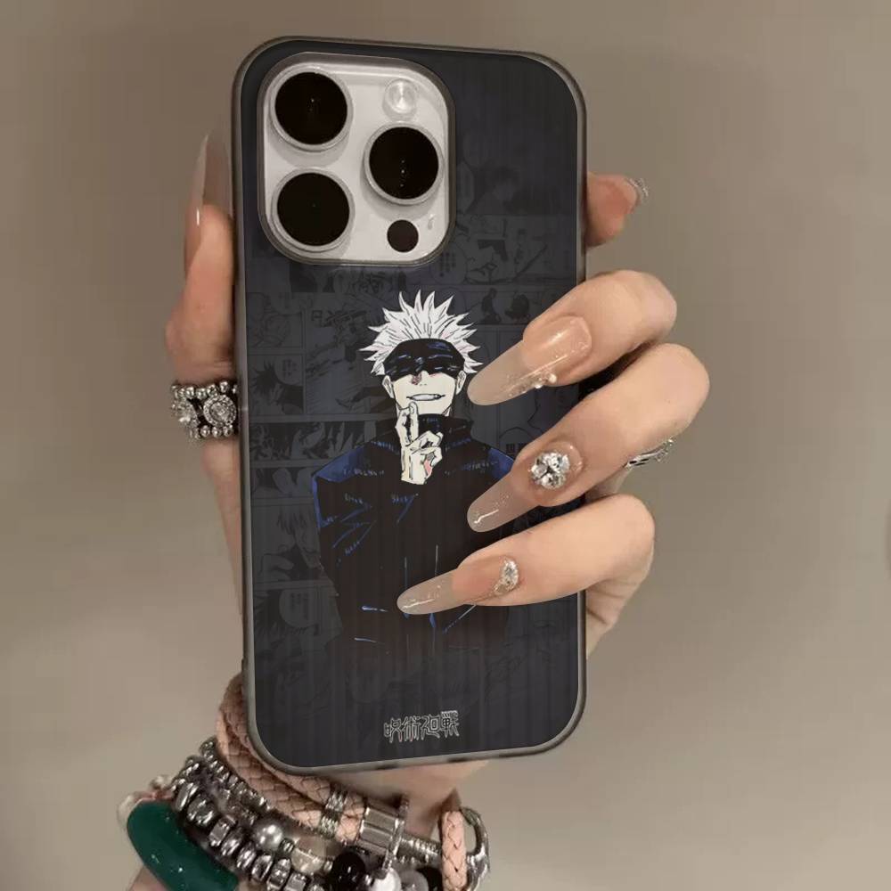 Jujutsu Kaisen Satoru Gojo Comics Luxury Ripple Shockproof Phone Case For IPhone 17 Air 16 15 14 13 12 11 Pro Max Plus Pro