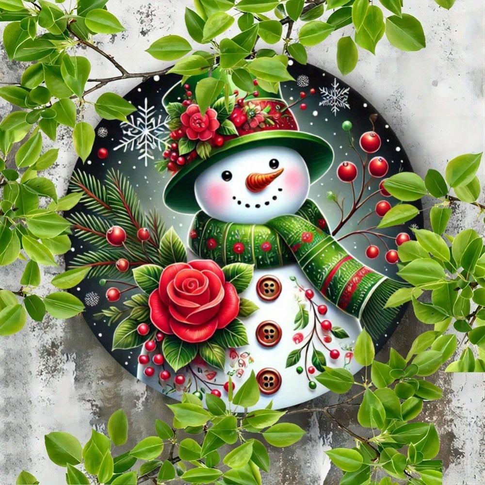 Christmas Snowman Metal Wall Art Decor for Home Office Cafe Bar Garden