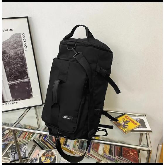 Gym Travel Backpack Black Round Bag for Men Women Casual Outdoor Sports Shoulder Crossbody Bag Training itness Weekender Duffel