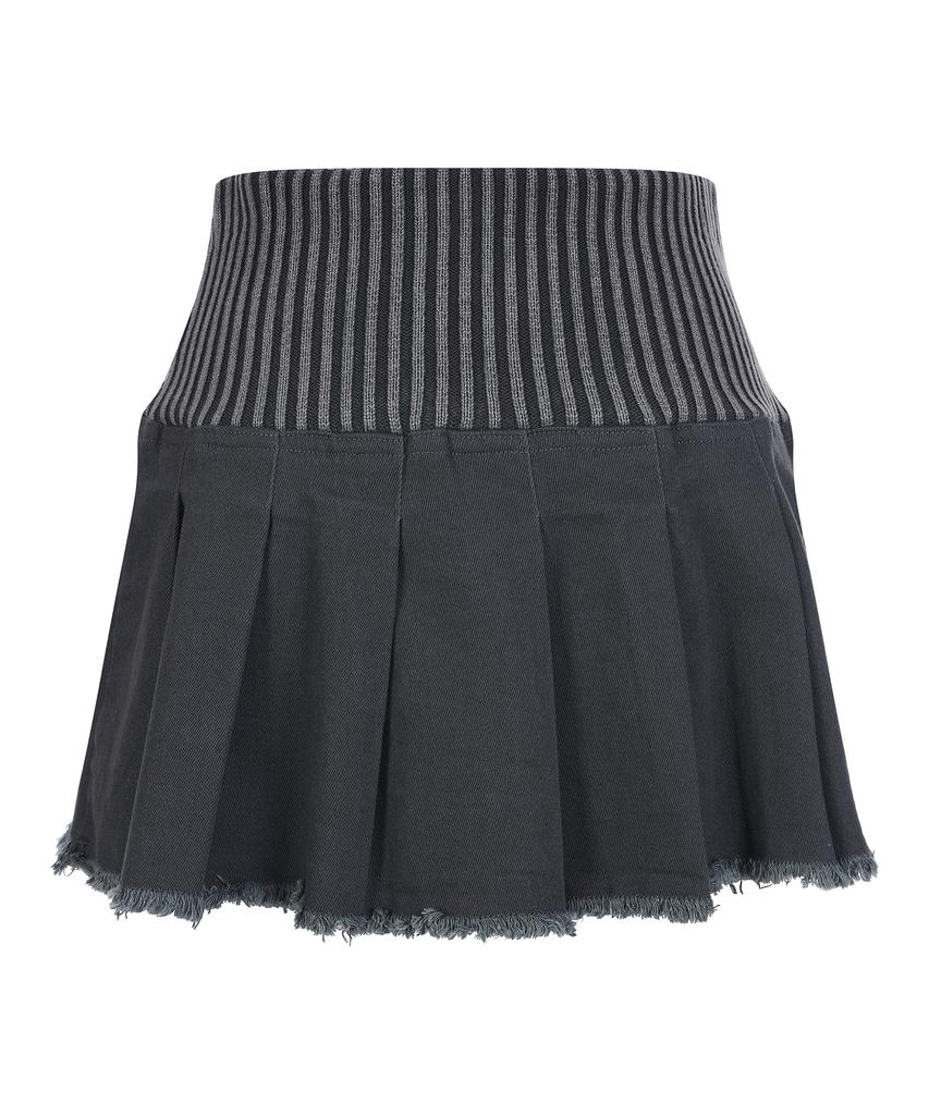 Lara Fox Knit Wide Band Mini Skirt Charcoal Knit Mini Skirt Bq4Ks002