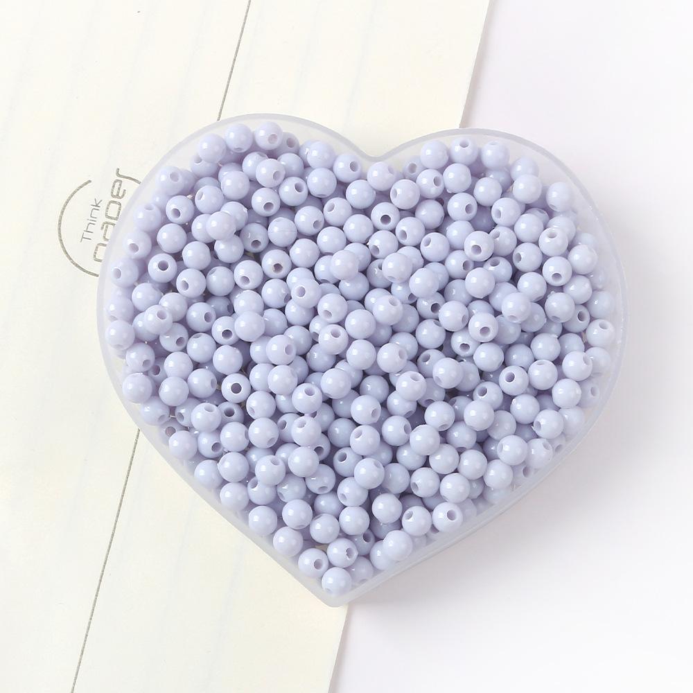 42-Color Acrylic Solid Color Round Beads Rice Beads Handmade Diy Beaded Loose Beads Bracelet Necklace Jewelry Material 3/4Mm