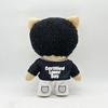 24cm Hello Cat Drake Plüschtier mit schwarzem Freizeitanzug Plüschtierfigur Stofftiere Niedliches Jungen Mädchen Geburtstagsgeschenk