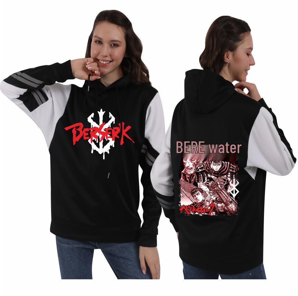 Trendy Men's Berserk Anime Hoodie - Loose Fit for Spring/Autumn, Casual & Sporty with Hood