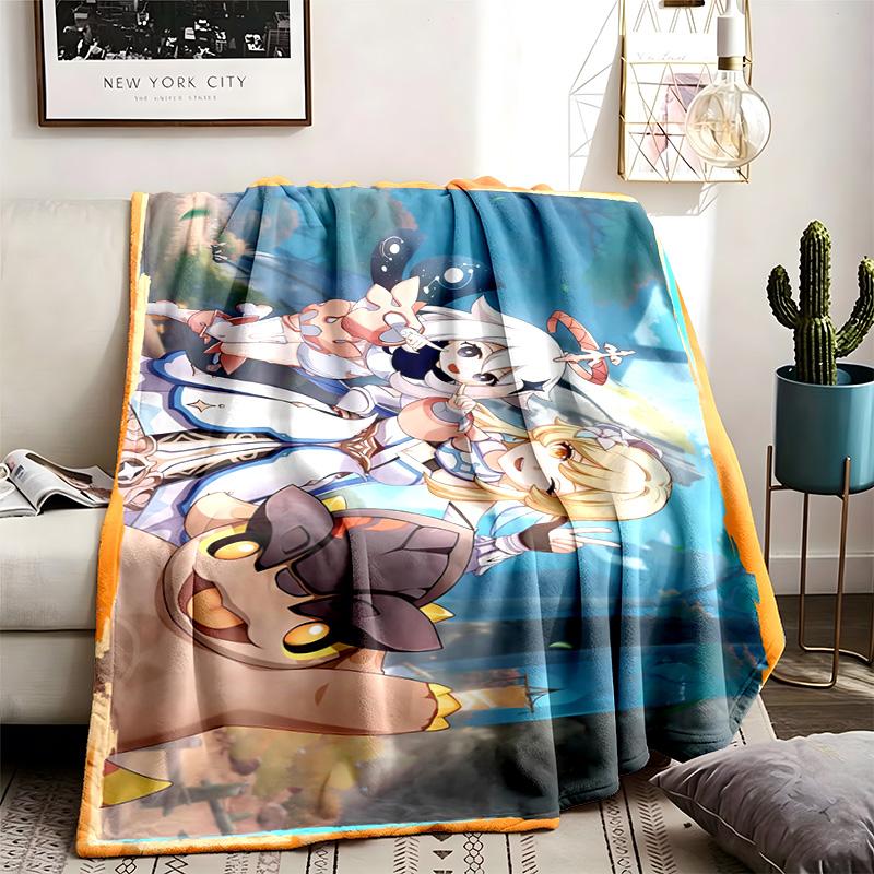 Genshin Impact Theme Blanket Suitable For The Sofa Camping And Travel Made Of Soft Flannel Material An Ideal Gift For Occasions Such As Birthday