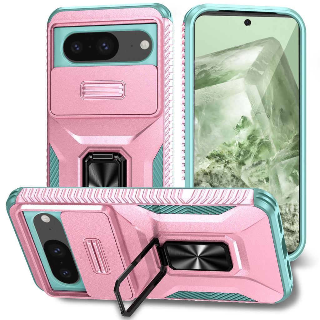 For Google Pixel 8 Case Camshield Kickstand TPU+PC Anti-Slip Phone Cover