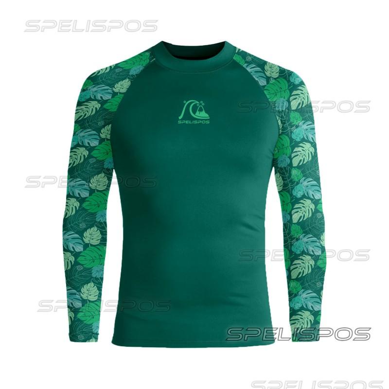 Mens UPF 50 Long Sleeve Rash Guard Swim Shirt Surfing Diving Beach Sun Protection Quick Dry Sports Top