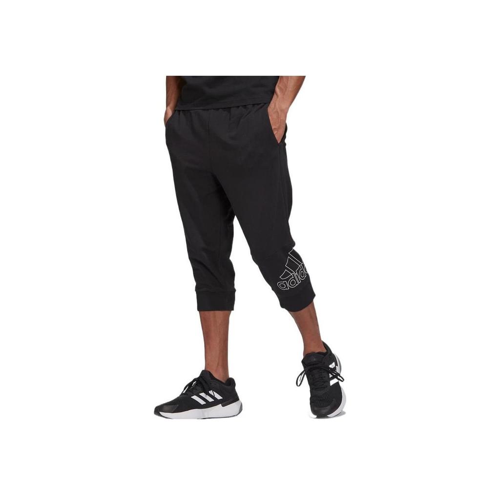 Adidas Solid Color Logo Jogger Capri Pants Men Bottoms Black HE1827