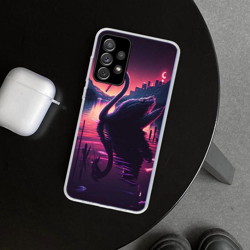 Black Swan Noble Phone Case for Samsung Galaxy A17 A16 A26 A36 A56 A57 A37 A15 A25 A35 A55 A14 A24 A34 A54 A13 A23 A33 A53 Galax