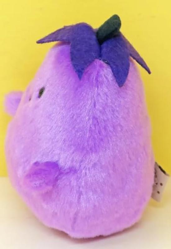 Naitou Design Pochamaru Summer Freshly Picked Series Eggplant Plush Toy (Approx. 12cm tall, Ages 6 and up)