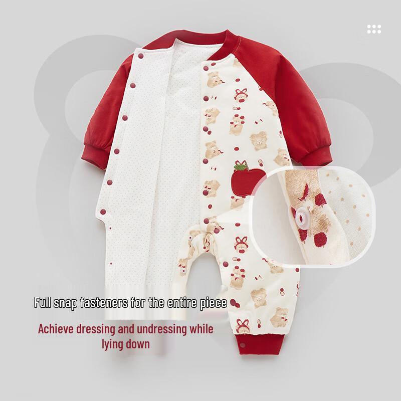 Labby Baby Padded Festive Red Jumpsuit