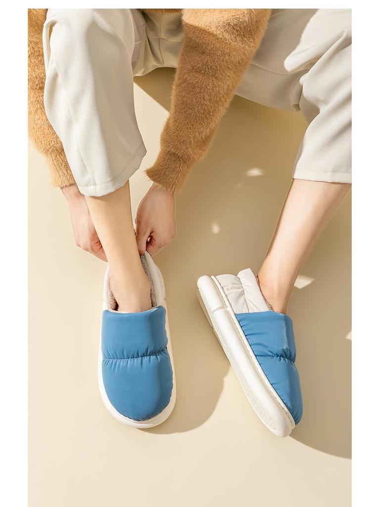 Women's Winter Indoor/Outdoor Cotton Slippers - Closed Heel, Thick Sole, Warm and Cozy