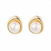 Copper Drop Pearl Earrings With Elegant Design For Female Fashion Accessories